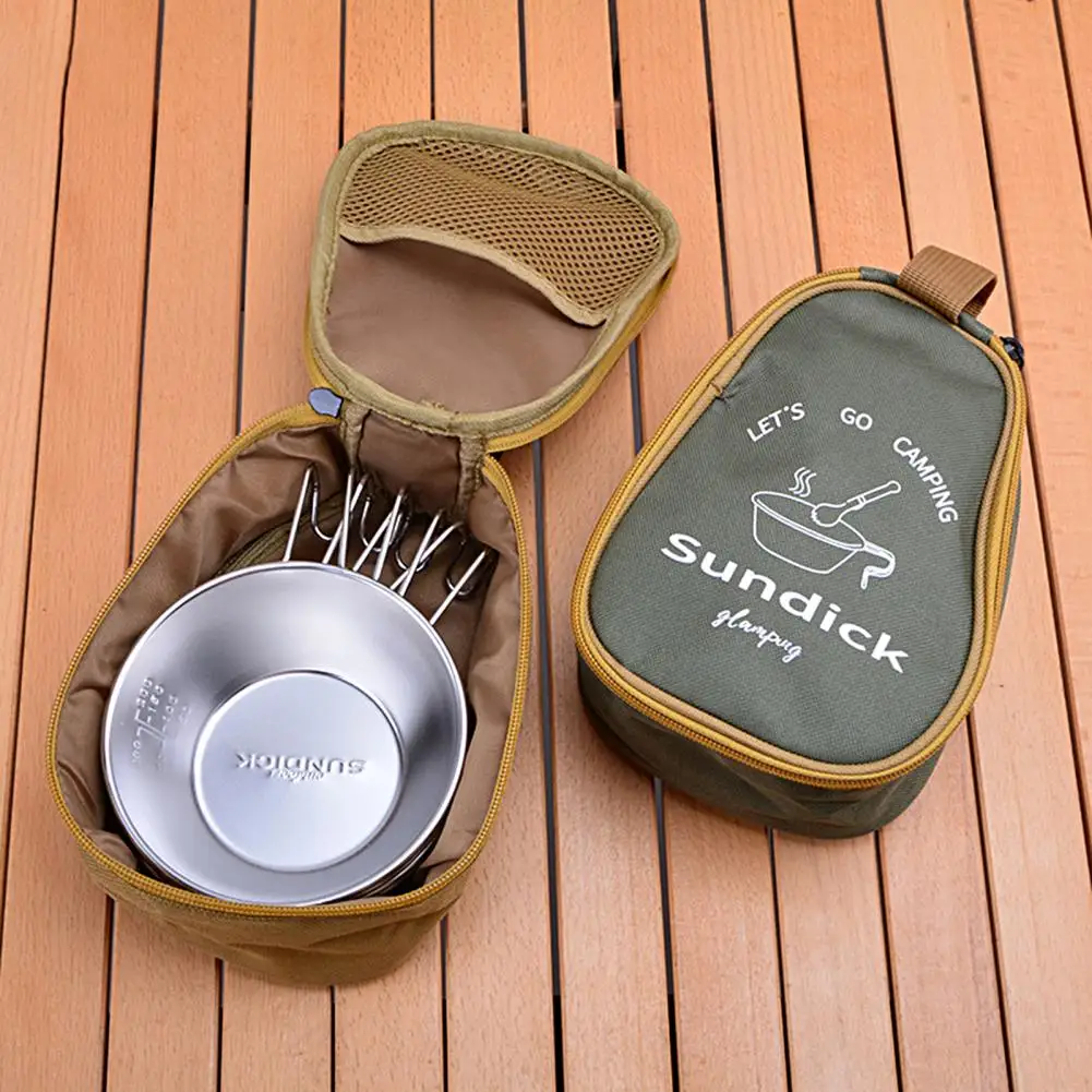with Mesh Bag Oxford Cloth Easy to Carry Camping Sierra Bowl Storage Handbag Cookware Storage Bag Camping Accessories