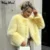 Cool Street Girls Winter Fashion Fluffy Fox Fur Jacket Women Casual Round Neck Faux Fur Coat Chic Thick Warm Outerwear