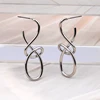 Vintage Metal Knitted Dangle Earrings for Women Personalized Fashion Distorted Irregular Geometry Drop Earrings Punk Jewelry 4