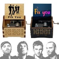 Fix You Wooden Handed Music Box British Famous Band Song Special Musical Gift for Fans Wife Fiancee Birthday Boutique Ornaments 1