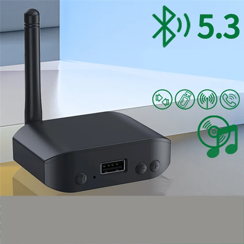 DIGIT-Bluetooth 5.3 오디오 어댑터 2-In-1 송신기 수신기 재생 3.5Mm AUX 무선 스테레오 음악