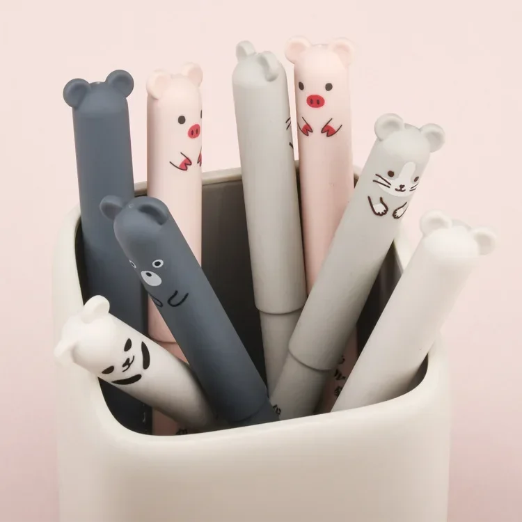 

12 Pcs/Set Erasable pen gel pens cute cartoon erasable pen students school office supplies kawaii gel pen refill free shipping