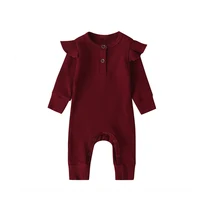 Spring Autumn Long Sleeve Jumpsuits Baby Clothes Sets For Newborn Boys Girls Solid Bodysuit Toddler Casual Romper 3 To 18 Months 2