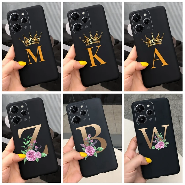 For Xiaomi Redmi 12 4G Case 2023 Fashion Letters Black Silicone Soft Cover  For Xiomi Redmi 12 Protector Redmi12 Shockproof Funda - AliExpress