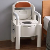Thermostatic Seat Ring Commode Toilet Chair for Elderly Disabled, Adjustable Toilet Chair Portable Toilet Seat for Adults 1