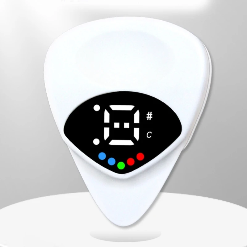 New Guitar Tuner For Folk Guitar Bass and Ukulele Featuring Built In Pick & Display
