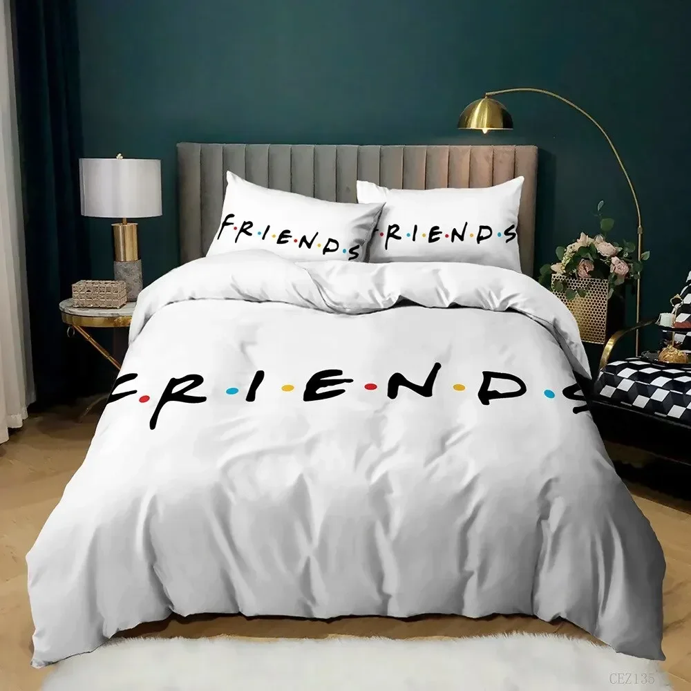 Friends Tv Show Style Bedding Set Duvet Cover Bedroom Comforter Covers Single Twin King ​Size Quilt Cover Home Textile 2/3PCS 2