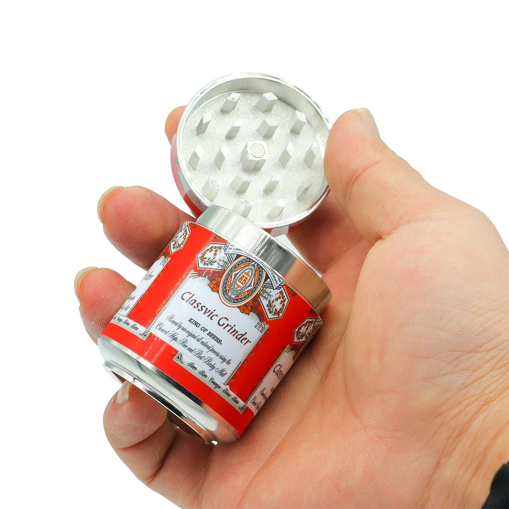 42mm Zip top Can grinder with 3 layers of zinc alloy material for food grinding compact and portable