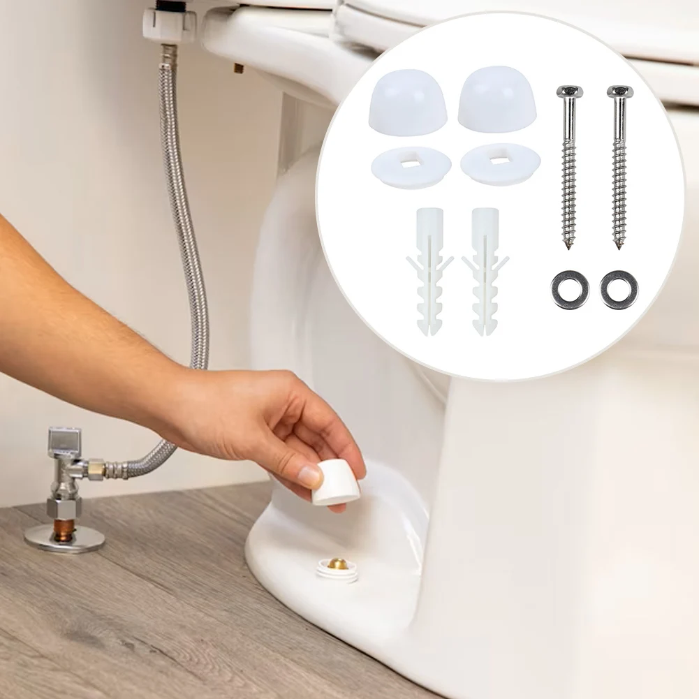 2set Long Screws With Wall Plugs Accessories Toilet Pans Bidet Fixing Kit Set Washers With End Cap for Concrete Floors Parts