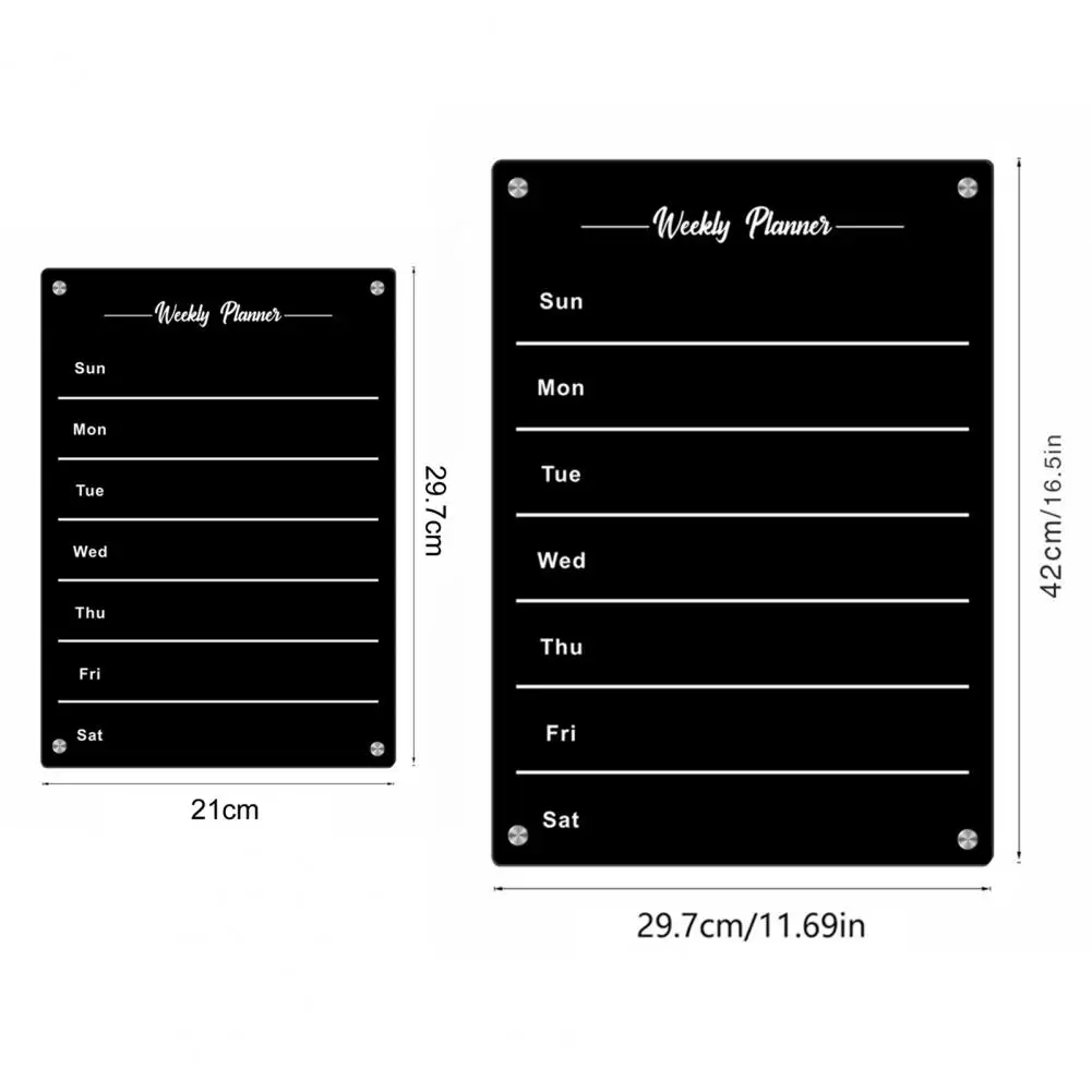 Magnetic Monthly Weekly Calendar With 6 Pens Kit Reusable Fridge Planner Dry-Erase Calendar Magnetic Acrylic Board For Home images - 6