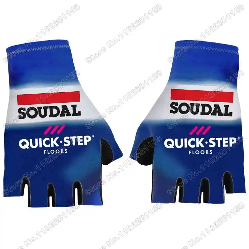 Soudal Quick Step 滑り止めのサイクリンググローブ,ハーフフィンガー