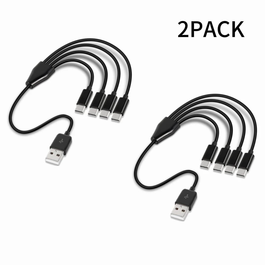 2PCS/LOT Multiple Charging USB Type C Adapter 50cm 4 in 1 USB Type C Charging Cable