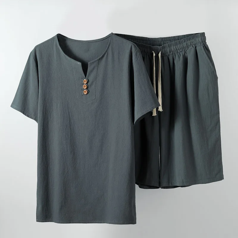 Summer Shirt Men 5XL 6XL 7XL 8XL 9XL 10XL Bust 155cm Tops With Shorts Cotton Shirt 5 Colors