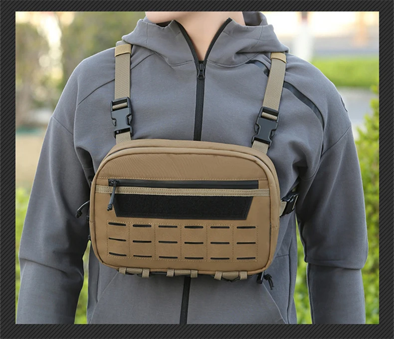 Description Picture 5 of itemTactical Fishing Vest Chest Bag Tackle Waist Bag Large Multi-pockets Rig Pouch Outdoor Sports Camping Hiking Hunting Fanny Pack