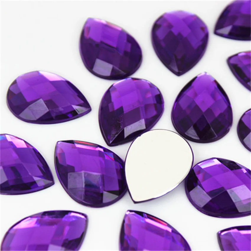 20pcs 18*25mm 눈물 드롭 모양 플랫 다시 아크릴 라인 석 크리스탈 Strass 비즈 DIY 쥬얼리 액세서리 공예 MC592