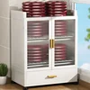 Modern Home Small Dish Storage Cabinet Minimalist Kitchen Cabinets Multi-functional Multi-layer Kitchen Cabinet with Drain Rack 4