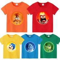 Inside Out 2 T-shirts for Children Joy Sadness Anxiety Anger Outdoor Clothes Fashion Boy Girl Disney Cartoon Top Shirts Gifts 1