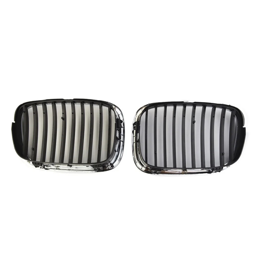 1pc Front Chrome Black Grille Grill For BMW 5 Series E39 1998-2003 Sedan520d/520i/523i/525d/525i/525td/528i/540i/540ip/M5 Estate car exterior accessories car grill mesh grille braces