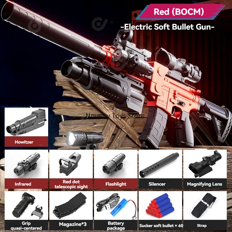 M416 Foam Blaster Gun With 40 Darts - Electric Toy Rifle For Kids Ages 6-12