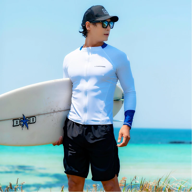 SAILBEE 남성용 러쉬 남성용 긴팔 수영복 플로트 슈트 탑 UV 수영 러쉬 가드 서핑 세일 드롭 배송