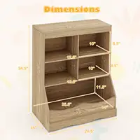 34.5" Kids Bookshelf w/ Anti-Tipping Kits Multi-functional Display Rack 2