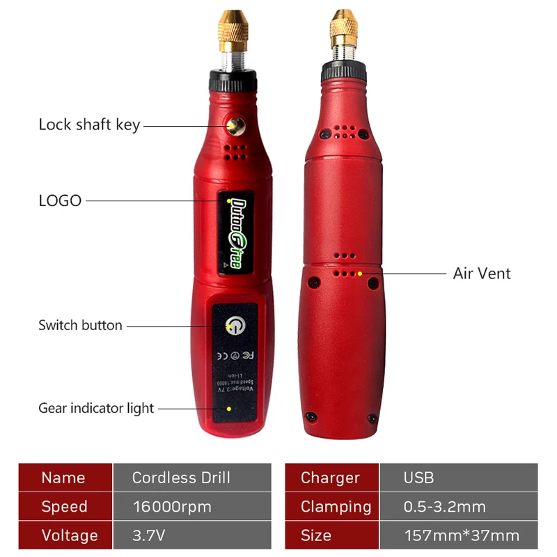 USB Cordless Rotary Tool Kit Woodworking Engraving Pen DIY For Jewelry Metal Glass Mini Wireless Drill With 24PCS Accessory 5