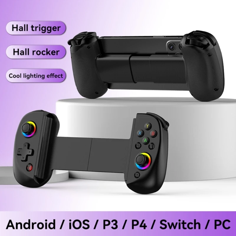 D8 Wireless BT5.2 Gamepad for Switchs Cellphone Tablet Telescopic Cellphone Game Controller Joystick with Hall Triggers DropShip