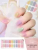 Gradient Semi-Cured Nail Wraps Flash Solid Adhesive Waterproof Long Lasting Gel Nail Oil Film Stickers for UV Lamp Need Manicure 5