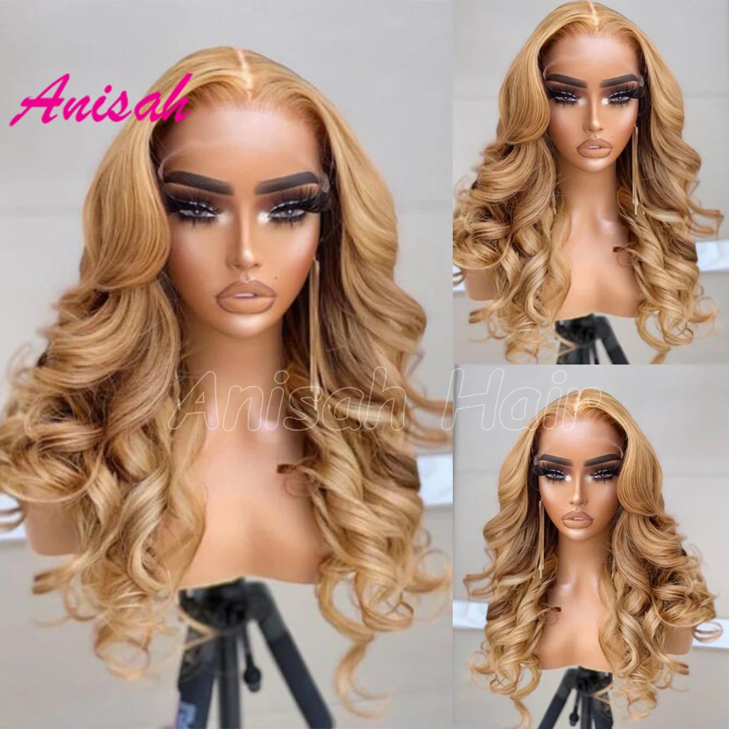 

Honey Blonde Loose Wave 13*4 13*6 Lace Front Wig with Baby Hair Virgin Brazilian Lace Human Hair Wigs Pre Plucked