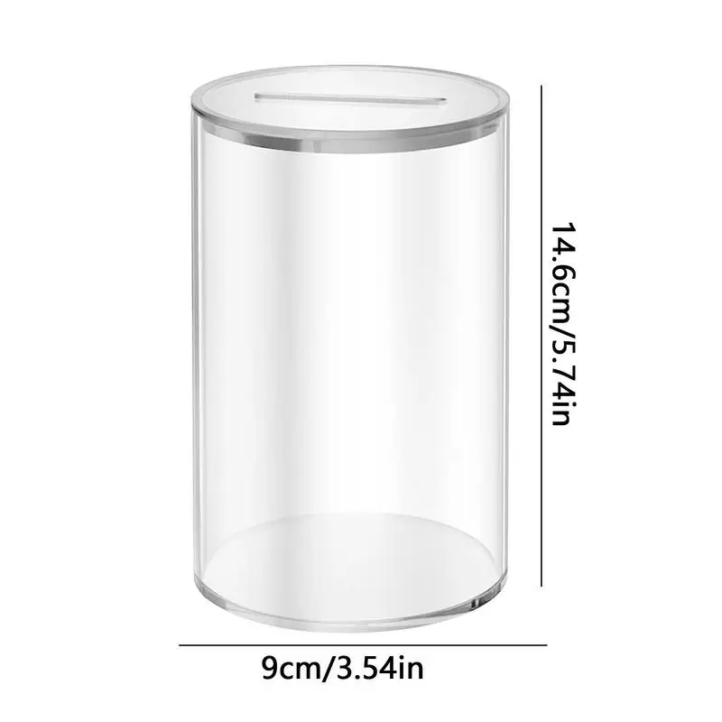 Piggy Bank for Adults Kids Acrylic Clear Piggy Bank Coin Bills Bank Money Saving Jar Unopenable Change Jar Money Bank Home Decor 6