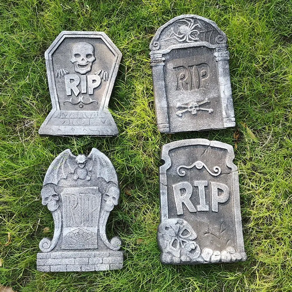 

NEW Halloween Garden Decoration Skeleton Tomb Tombstone With RIP Letters Bad Omens Haunted House Decor Frighten Kids