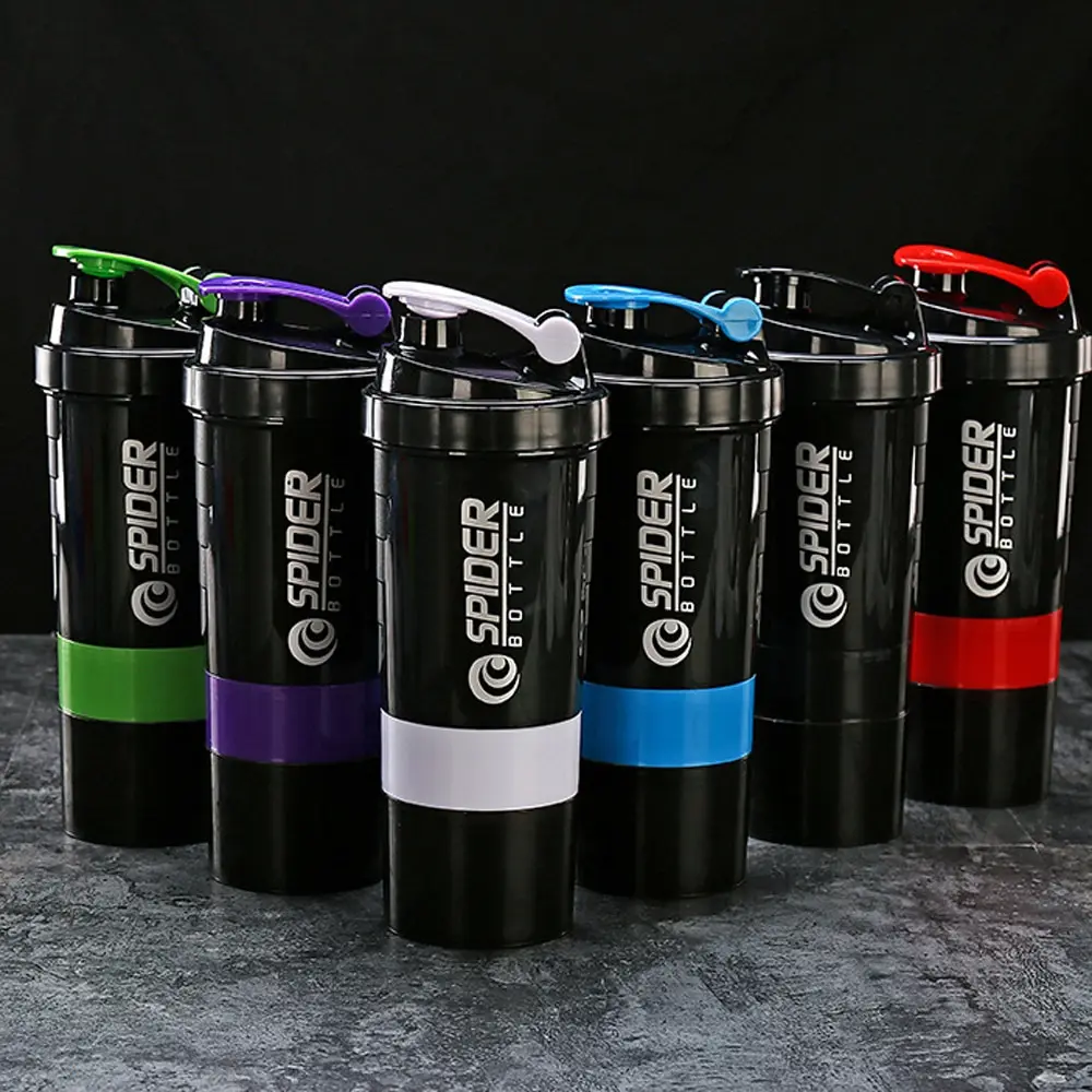 Protein Shaker Cup 3 Layers Shaker Protein Bottle Powder Shake Cup for Body Building Exercise