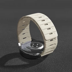 Magnetic Silicone Loop Strap - Versatile Smartwatch Bracelet - 22mm Universal band (06 Antique White)