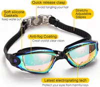 JSJM New Silicone Swimming Goggles Men Women Electroplating Colorful Adjustable Professional Swimming Glasses Waterproof Anti-UV 2