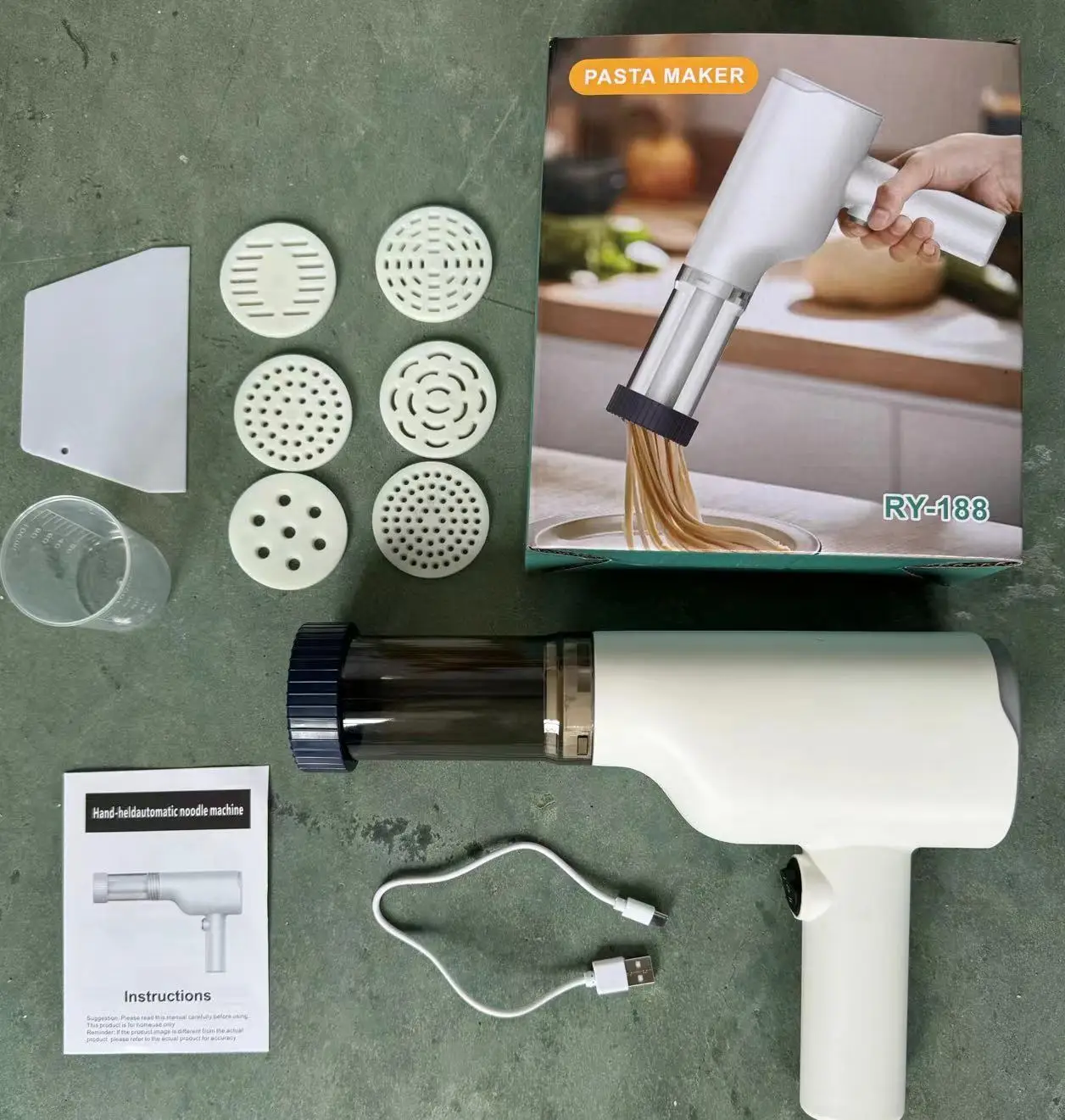 New handheld pasta machine home small electric pasta press machine wireless multifunction noodle enema
