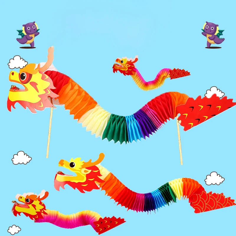 

Chinese New Year Nostalgia Children's Handicrafts DIY Educational Creativity Toys Dragon Dance Paper Cutout Gift