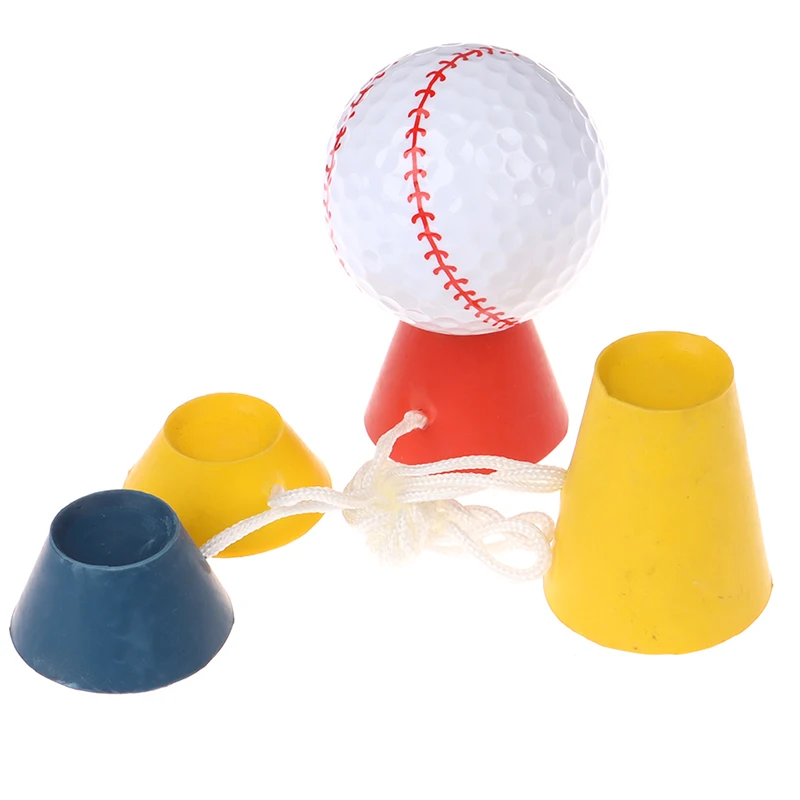 

1Set Golf Tees 4 In 1 Different Heights Golf Winter Rubber Tee with Rope Golf Ball Holder Drop Ship Golf Accessory