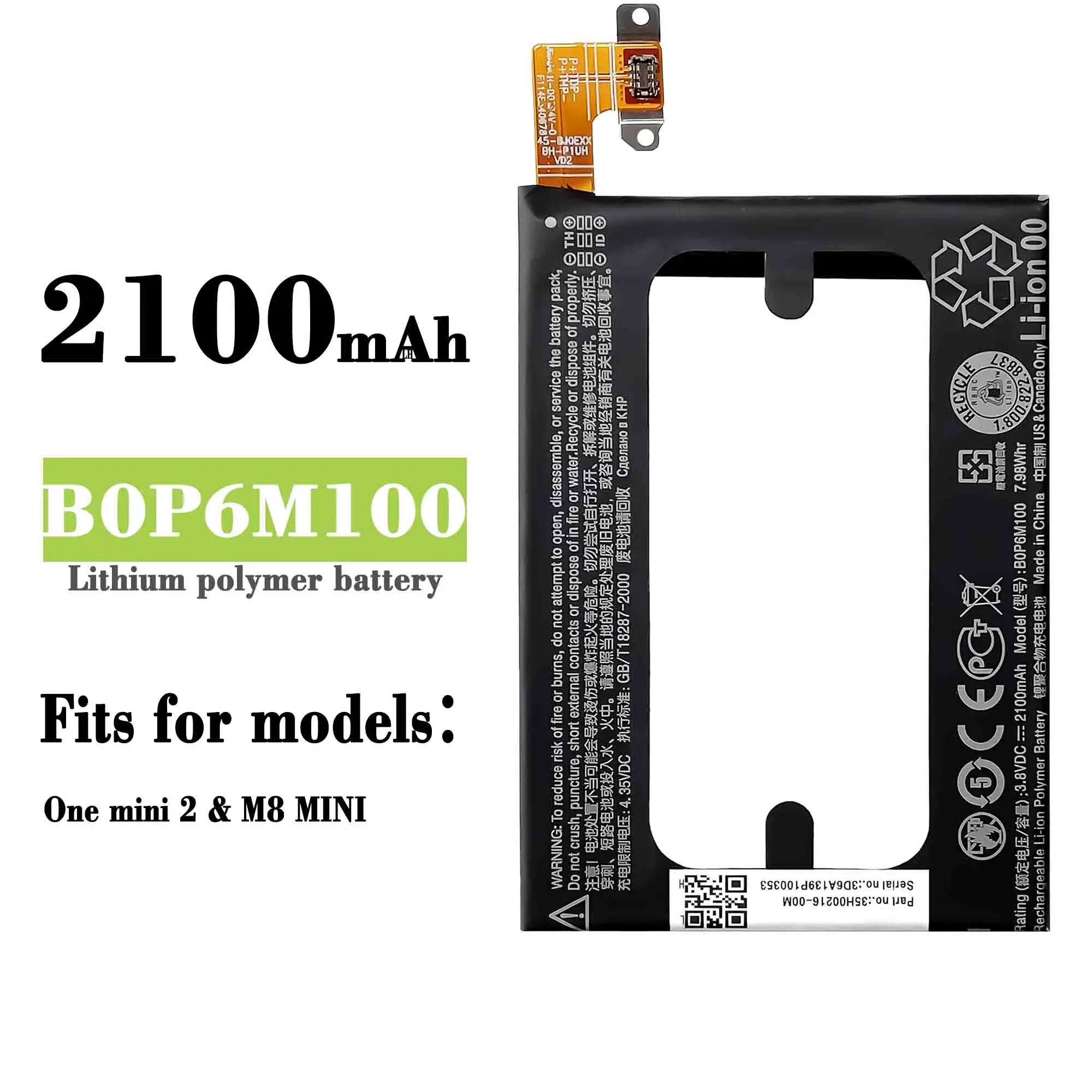 

Original Battery B0P6M100 2100mAh for HTC one mini2 one mini 2 battery 2100mah Cellphone New Tested