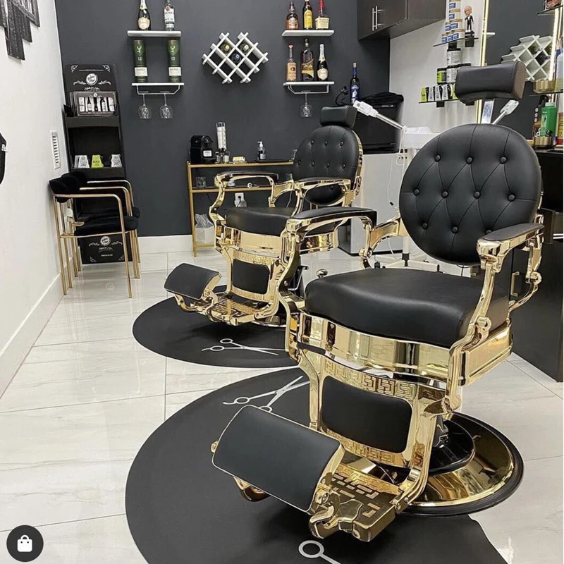 Ergonomic Barber Chair Reclining Gold Salon Professional Make Up Chair Swivel Sillones De Barberia Profesional Luxury Furniture