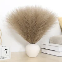 10PCS Artificial Pampas Grass Pompass Branches Fake Fluffy Stems Plants Vase Filler for Home Table Boho Decor Flower Arrangement 5