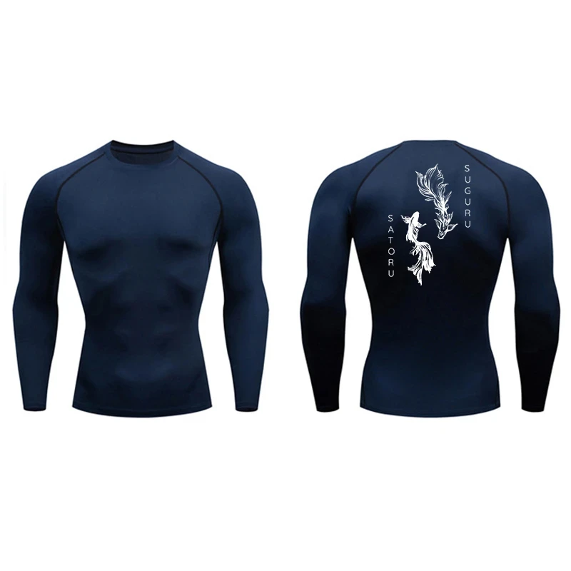 Sword Print Long Sleeve Compression Shirt for Men Athletic Quick Dry Tshirts Tops Gym Workout Running Baselayers Undershirts