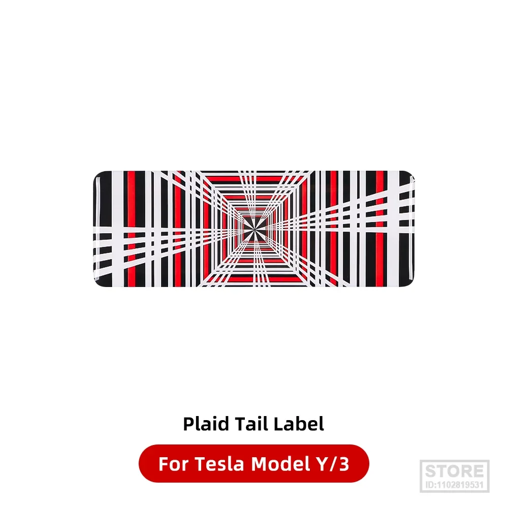 Per Tesla Model 3 Y X S Car Plaid Logo Stickers Tail Tag Badge Grid Auto Letter Body Decalcomanie Parti Esterne Accessori 2023