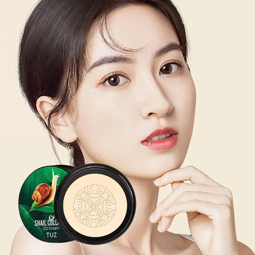 

Snail Collagen Air Cushion CC Cream Mushroom Head BB Concealer Oil Control Brightening Moisturizing Liquid Foundation Makeup