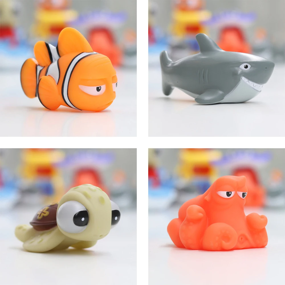 1 Pcs Baby Bath Toys Funny Squeeze Sounding Debling Toys Kids Float Water Tub Rubber Bathroom Play Animals