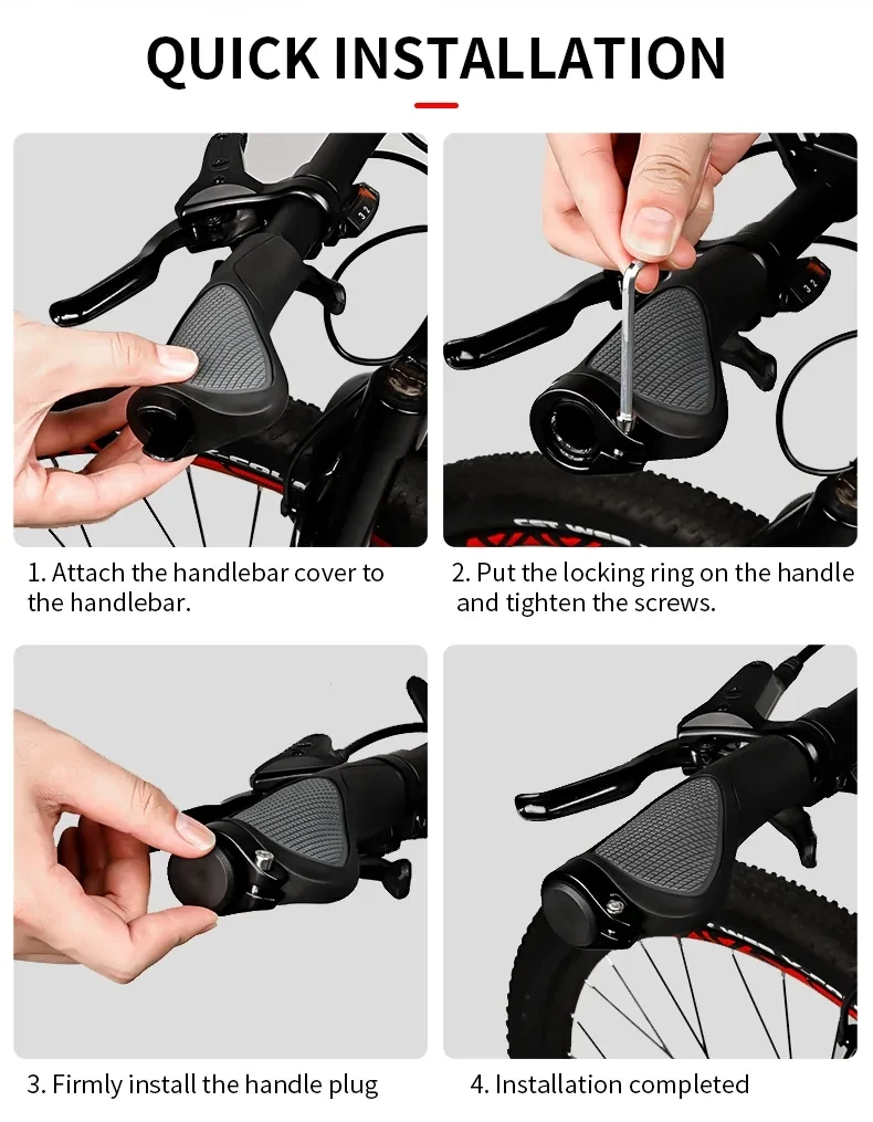 Ergonomische, stoßfeste Rennrad-Lenkergriffe, rutschfeste Silikon-MTB-Griffe, bequemer Fahrradlenker – Detail 11