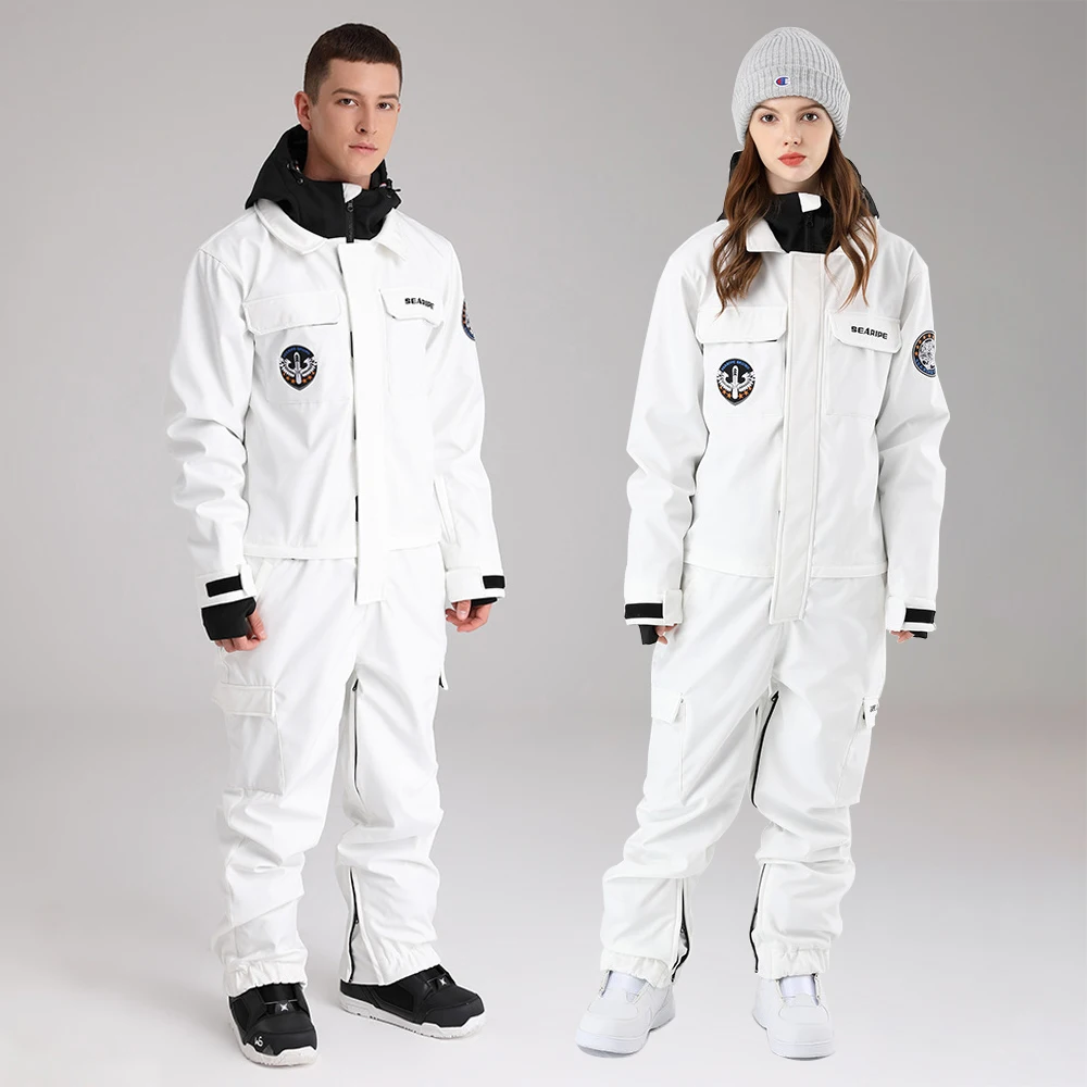 Sport Hooded Women One Piece Snowsuit Waterproof Men Snowboard Jumpsuit Mountain Coterminous Skiing Overall Alpine Tracksuit