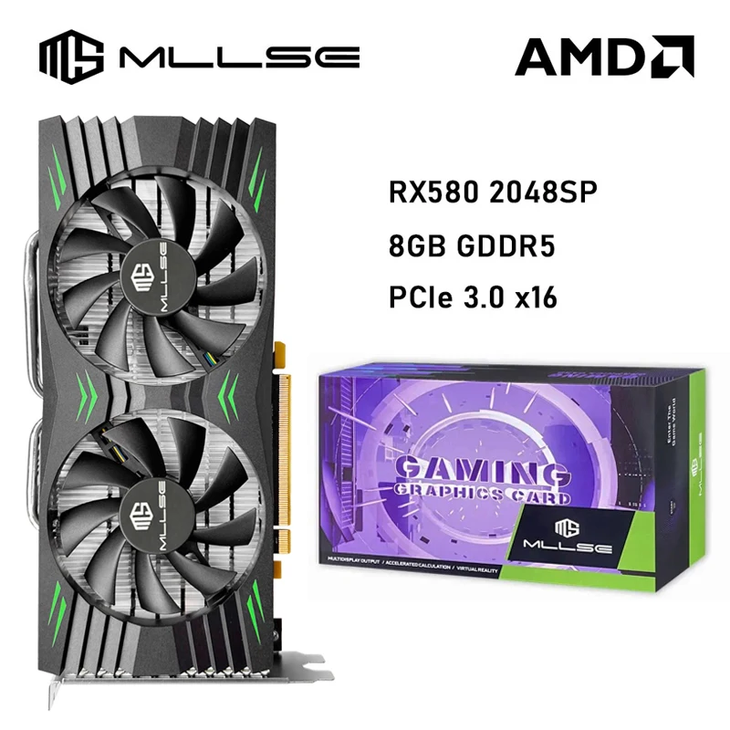 MLLSE Gaming Graphics Card AMD RX 580 8GB 2048SP GDDR5 256-bit PCI
