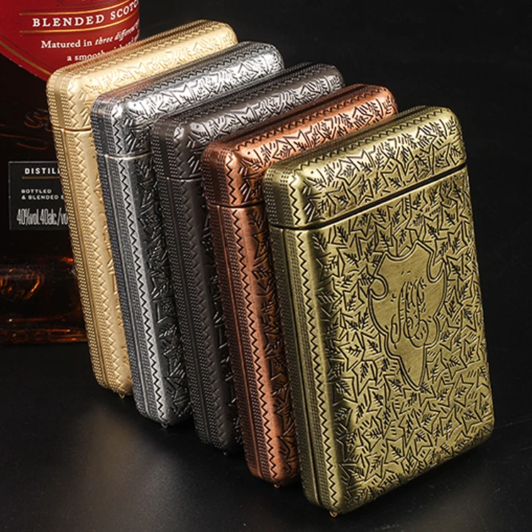 Luxury Carved Cigarette Case Box Container Vintage Pocket Cigarettes  Tobacco Case Box Holder Cigarette Storage Case Box Gifts - AliExpress