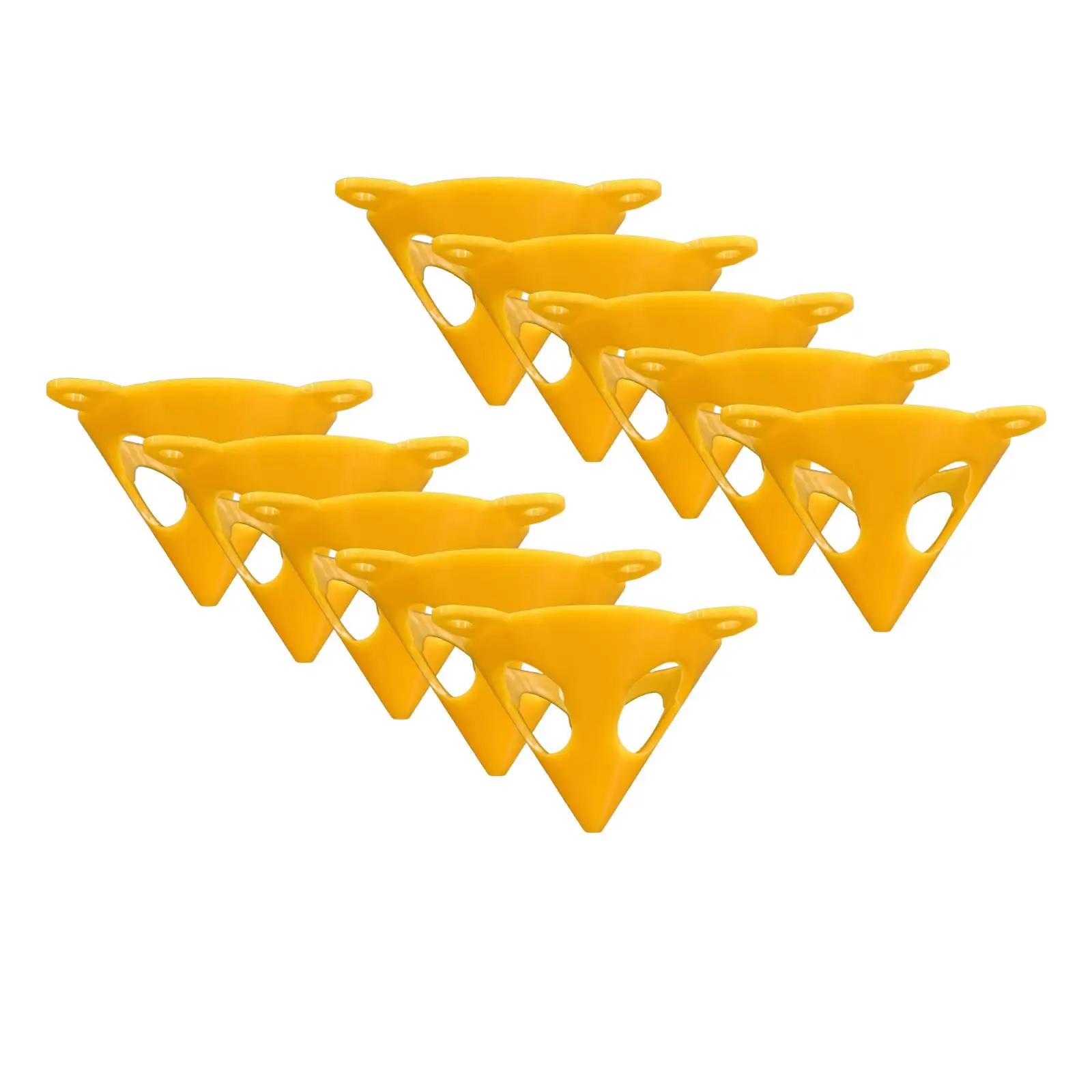 Set of 10 Yellow Cone Cabinet Door Acrylic Epoxy Pouring Paint Canvas Stands, Stackable