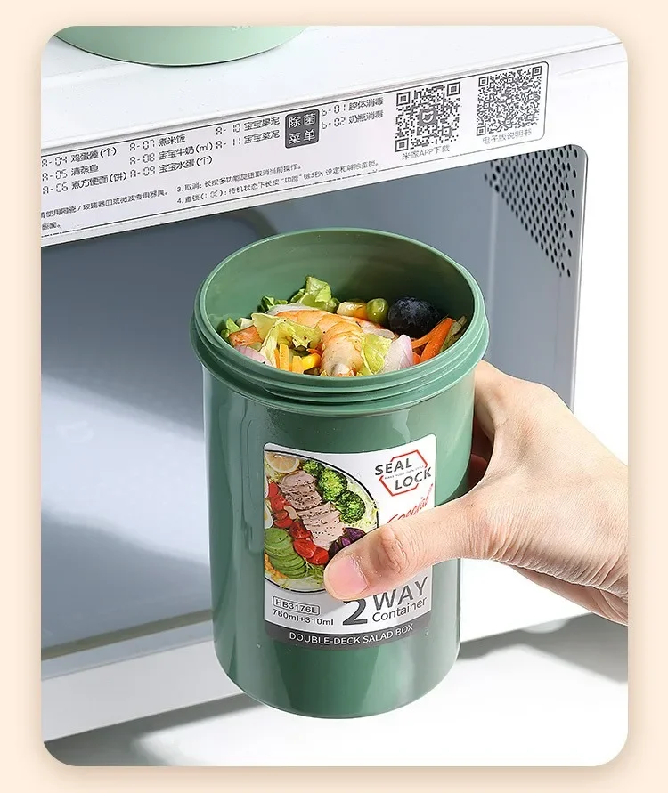 Bicchieri Per Insalata Portatili - 2 Pezzi Con Forchetta E Contenitore, Senza BPA - Foto 10